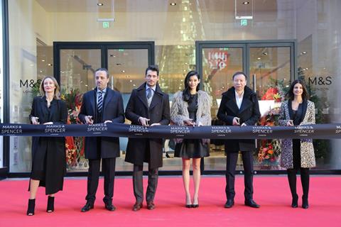 Cutting the ribbon at Marks & Spencer's new Beijing store